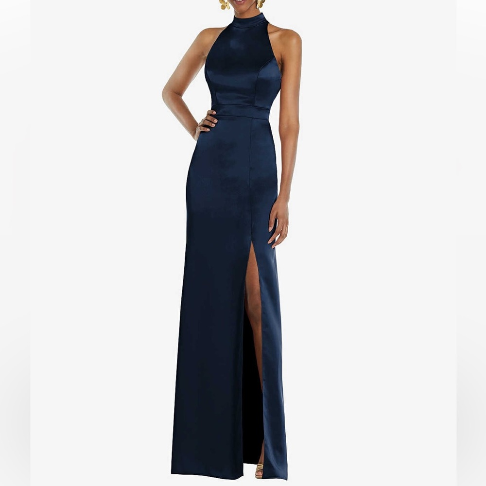 Dessy Collection Lovely High Neck Backless Maxi Dress